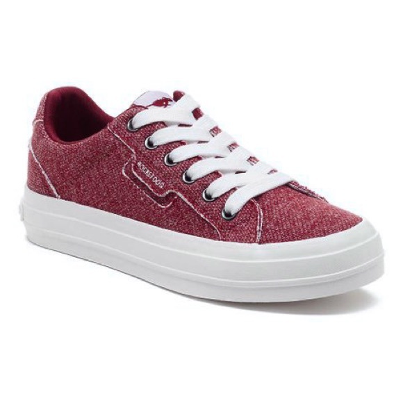 Rocket Dog Shoes Rocket Dog Redburgundy White Laceup Canvas Memory
